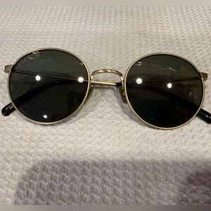 Daisy Antique Gold Frame Sunglasses with Green Lenses
